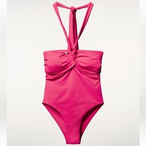 Zara hot pink one-piece swimsuit, NWT, avail size S & M